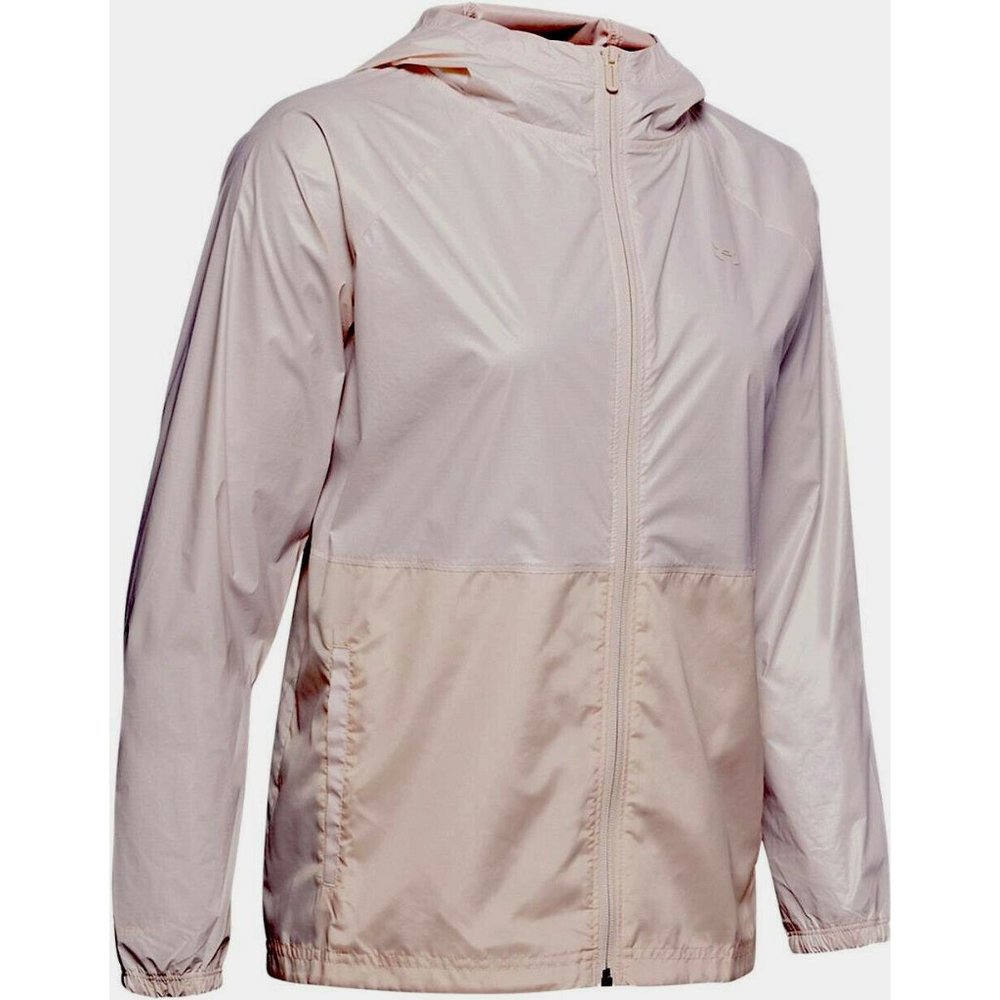 Under Armour Womens Small Lightweight Hooded Windbreaker Jacket Sporty Outerwear